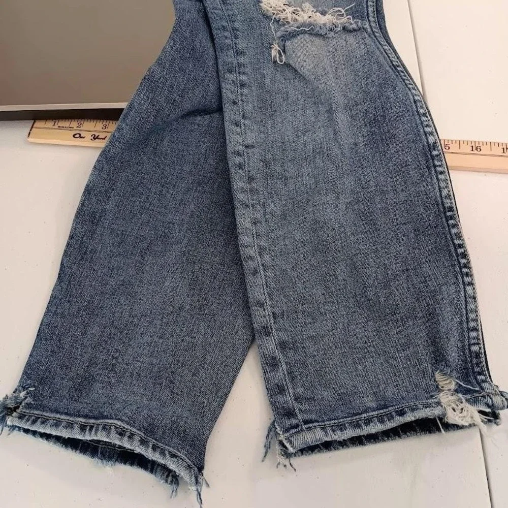 Silver Jeans Co‎ Jeans Womens W28/L29 Blue Boyfriend Distressed Stretch Denim